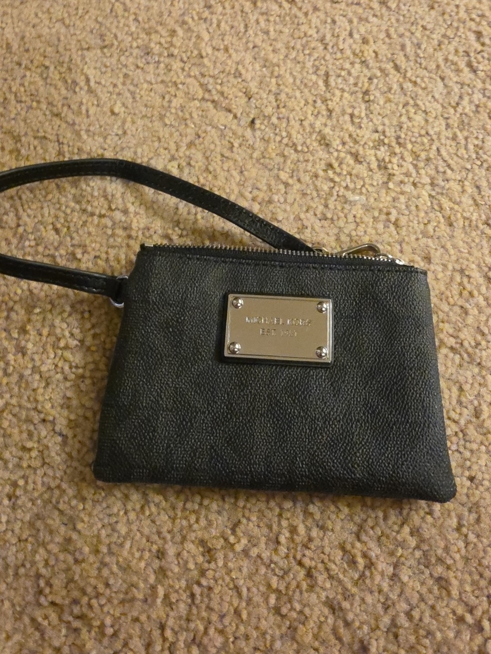Michael Kors Black Leather Coin Purse Wristlet